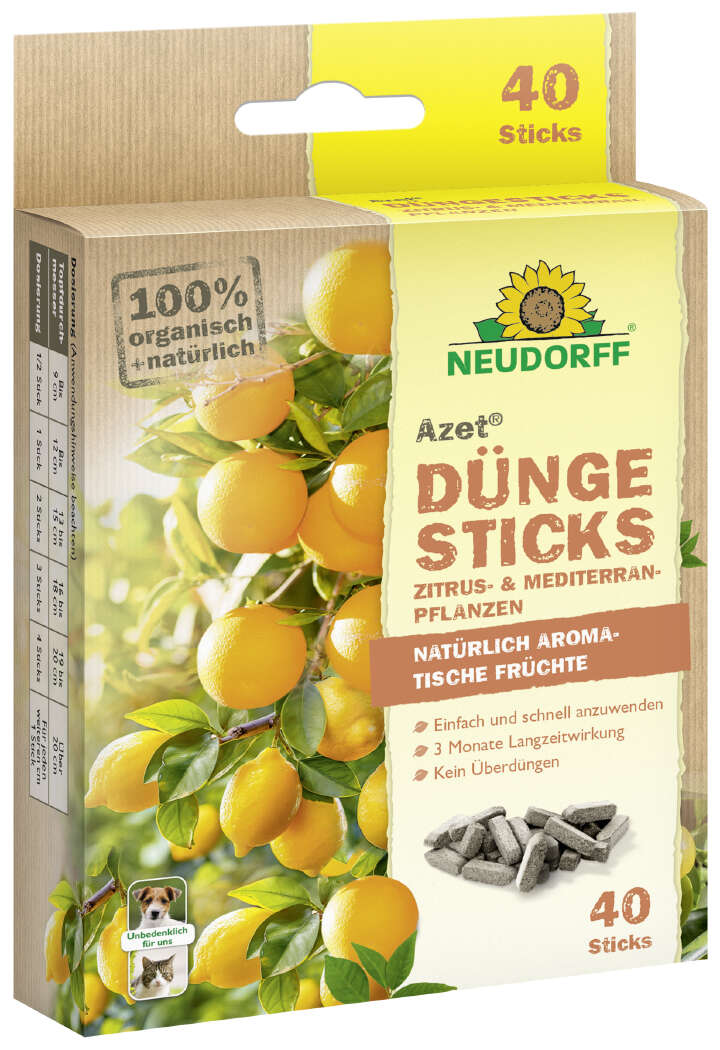 NEUDORFF Azet DüngeSticks für Zitrus- & Mediterranpflanzen